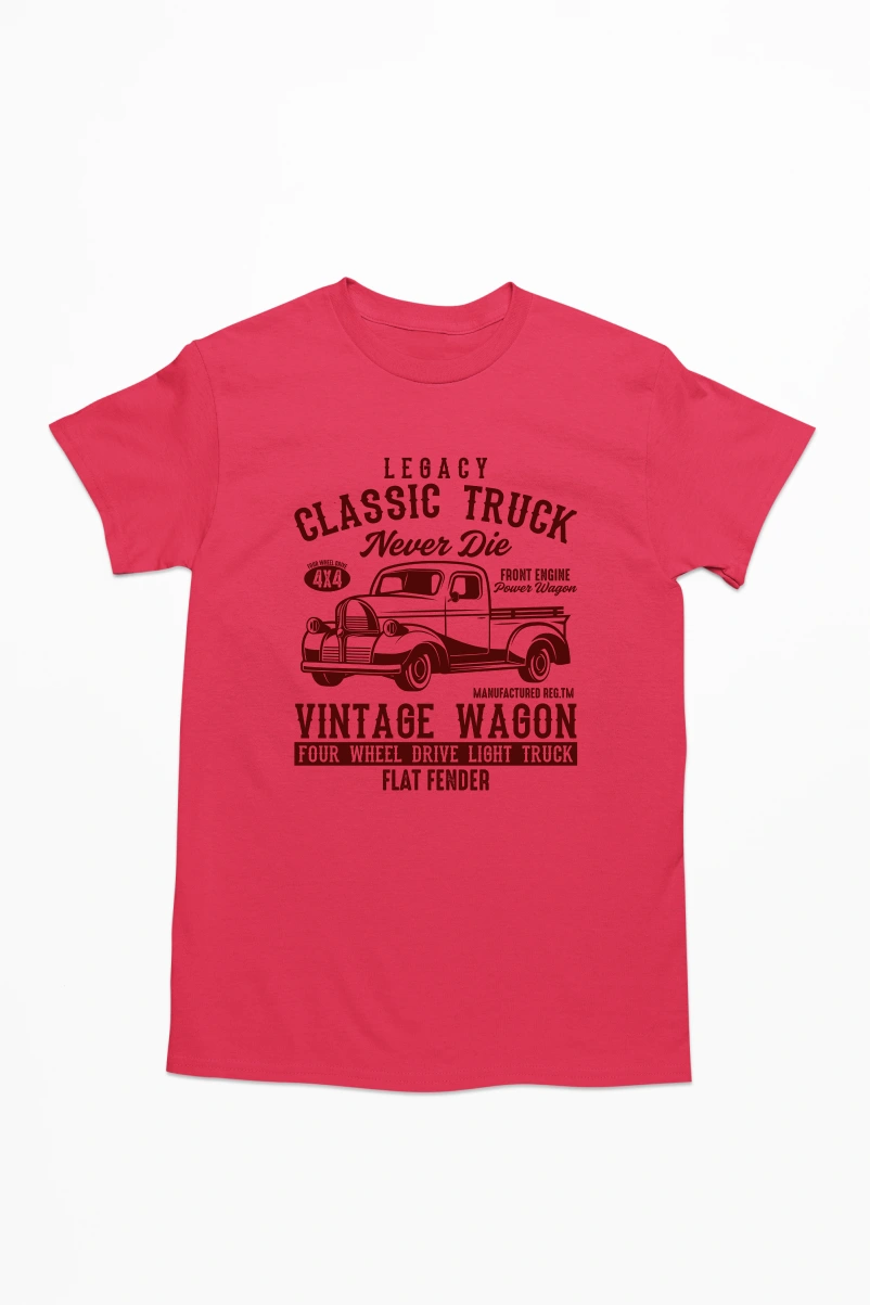 Legacy Classic Truck Never Die Men's Tshirt (Red, S)