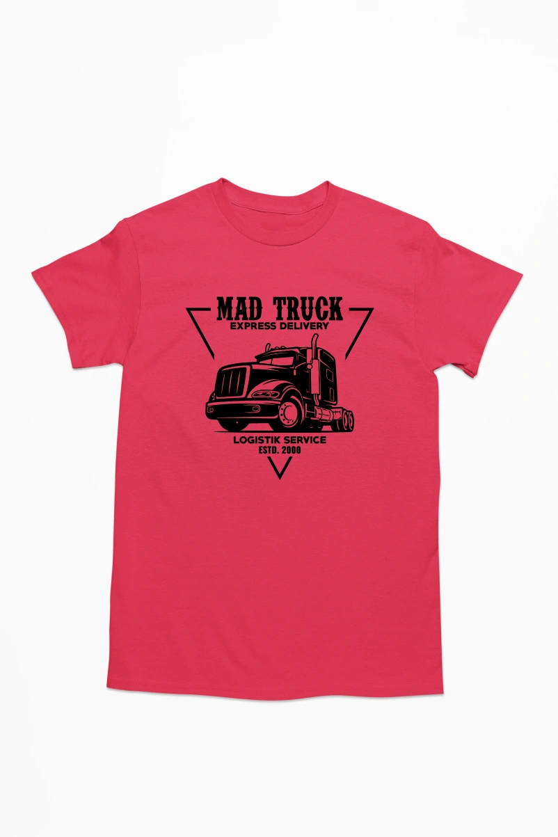 Mad Truck Express Delivery Men's Tshirt (Red, S)