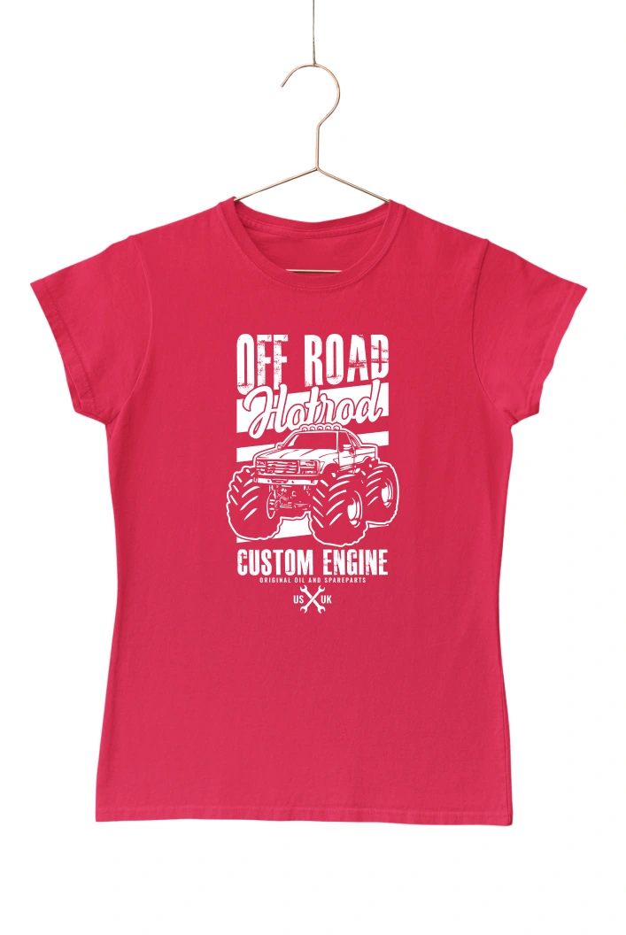 Off Road Hotrod Women's Tshirt (Red, S)