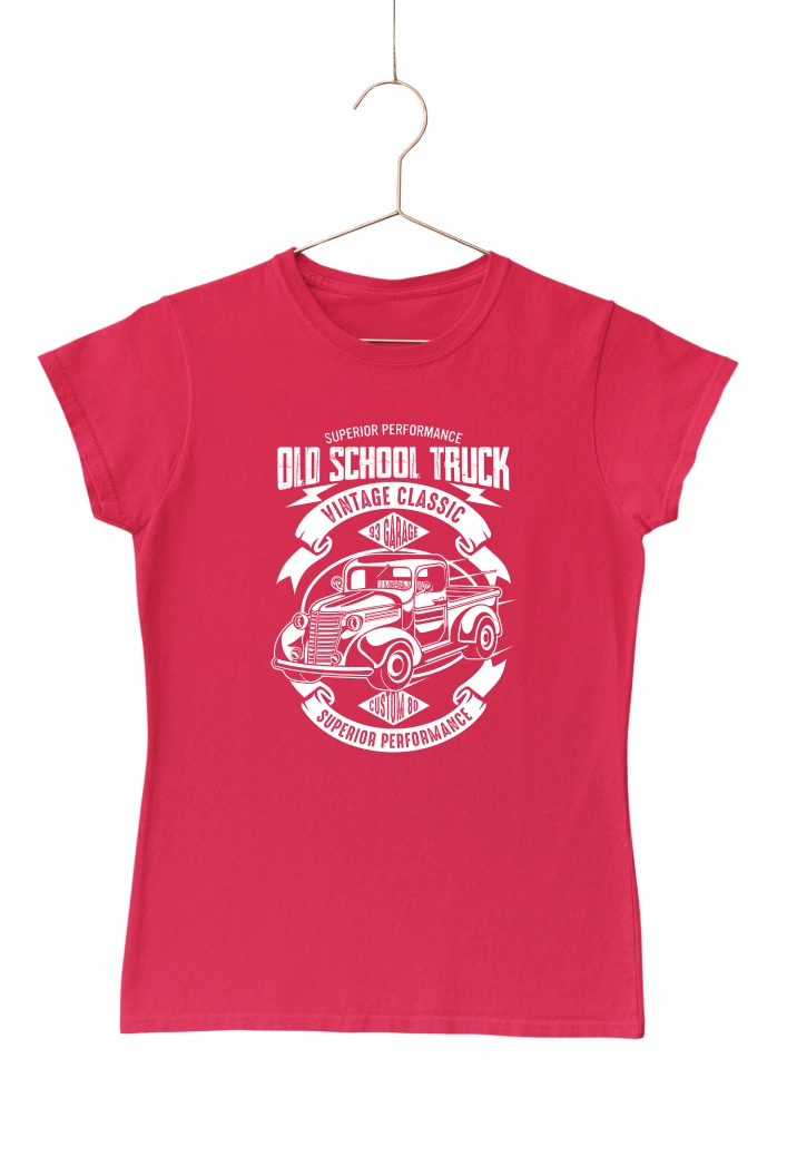Old School Truck Women's Tshirt (Red, S)
