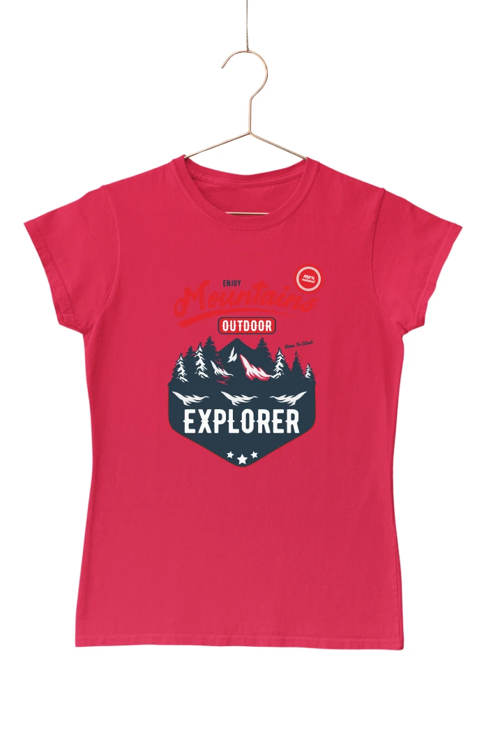 Enjoy Mountains Women's Tshirt (Red, S)