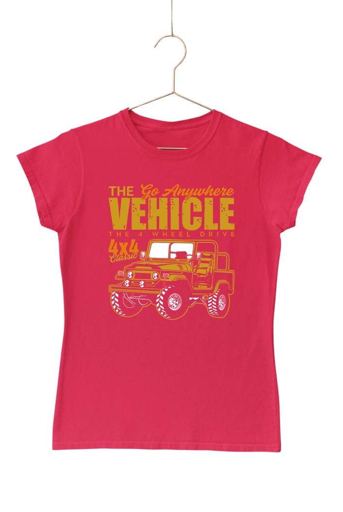 The Go Anywhere Vehicle Women's Tshirt (Red, S)