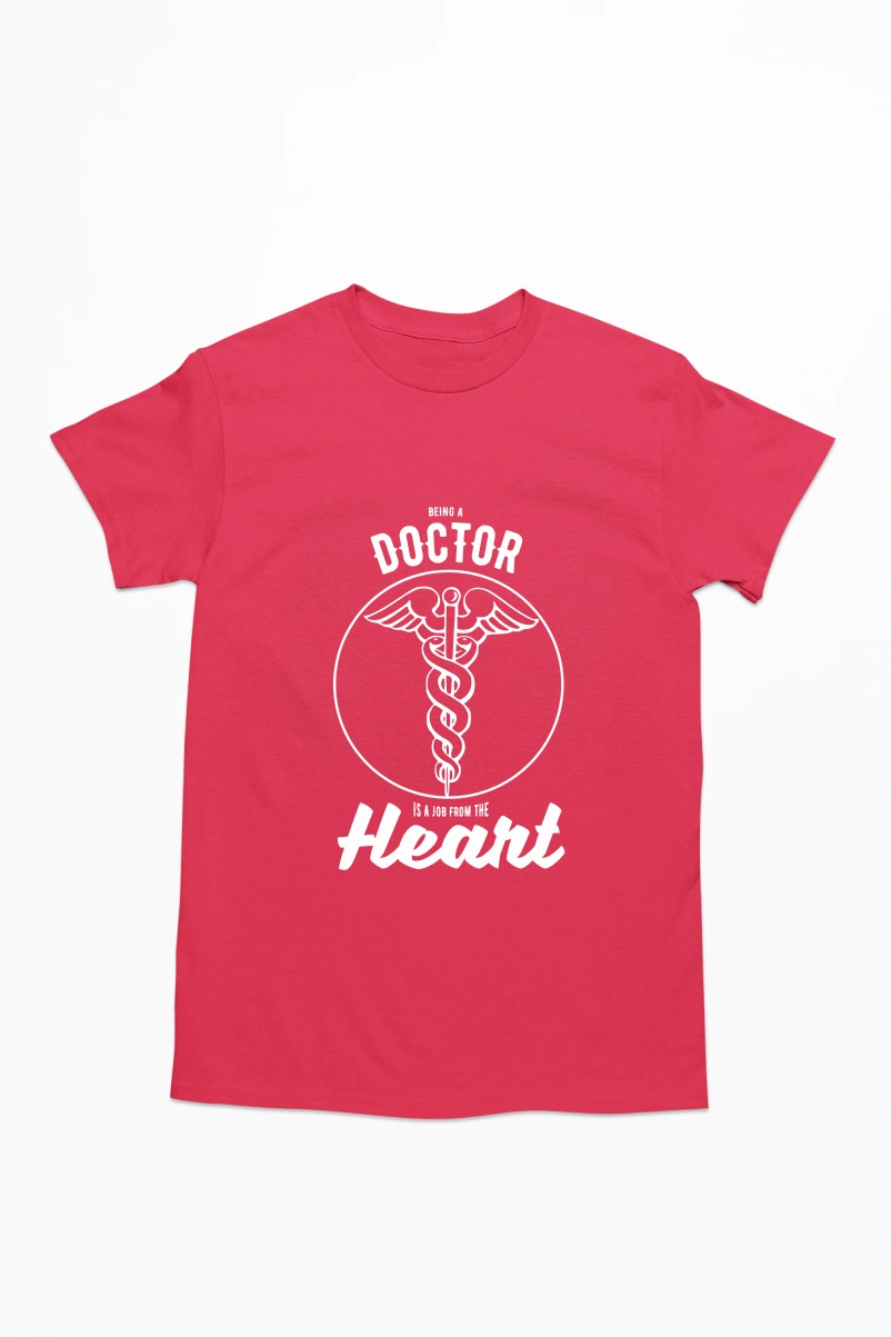 Being Doctor is the Job From the Heart Men's Tshirt (Red, S)