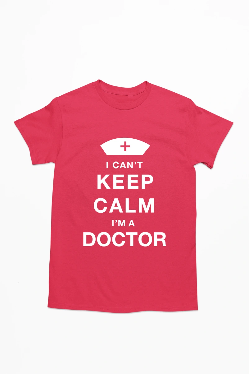 I Can't Keep Calm I'm a Doctor Men's Tshirt (Red, S)