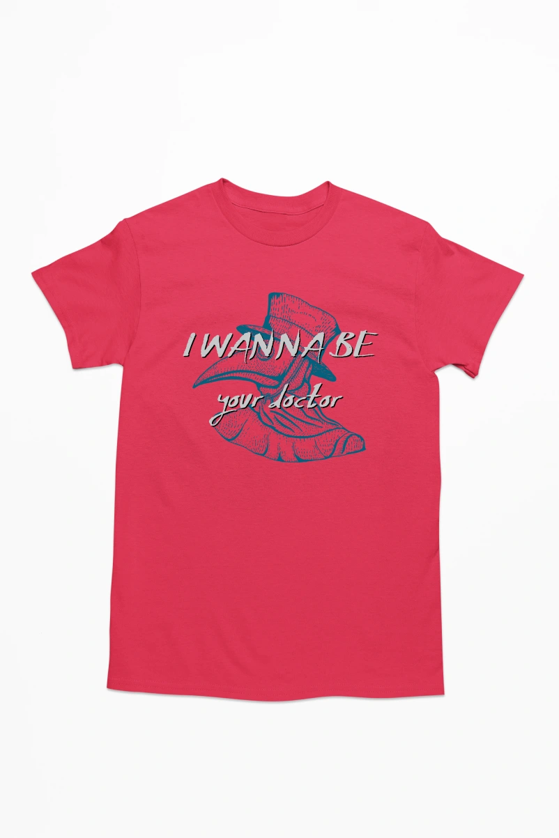 I Wanna Be Your Doctor Men's Tshirt (Red, S)