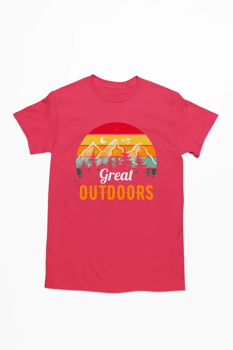 Great Outdoors Men's Tshirt (Red, S)