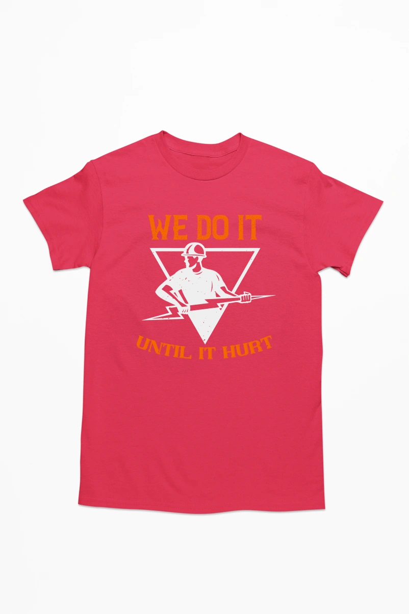 We do It Until it Hurt Men's Tshirt (Red, S)