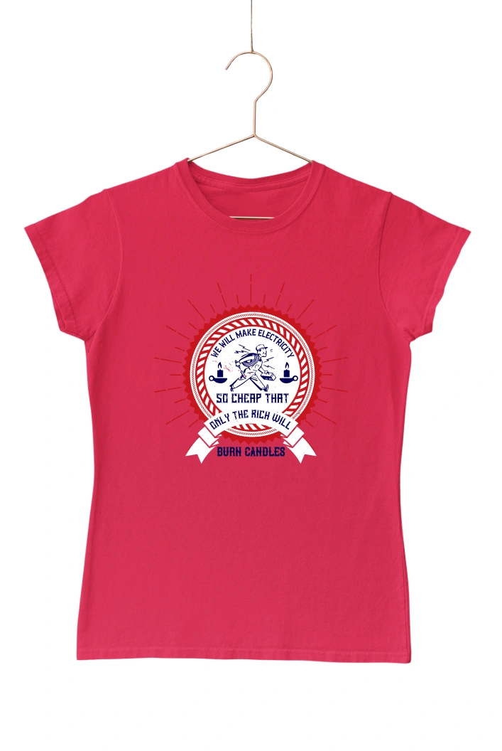 We Will Make Electricity Women's Tshirt (Red, S)