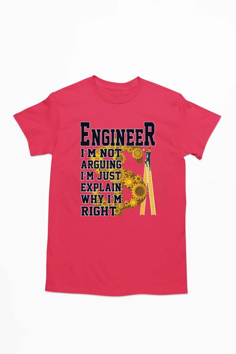 Engineer I'm Not Arguing I'm Just Explain Why I'm Right Men's Tshirt (Red, S)