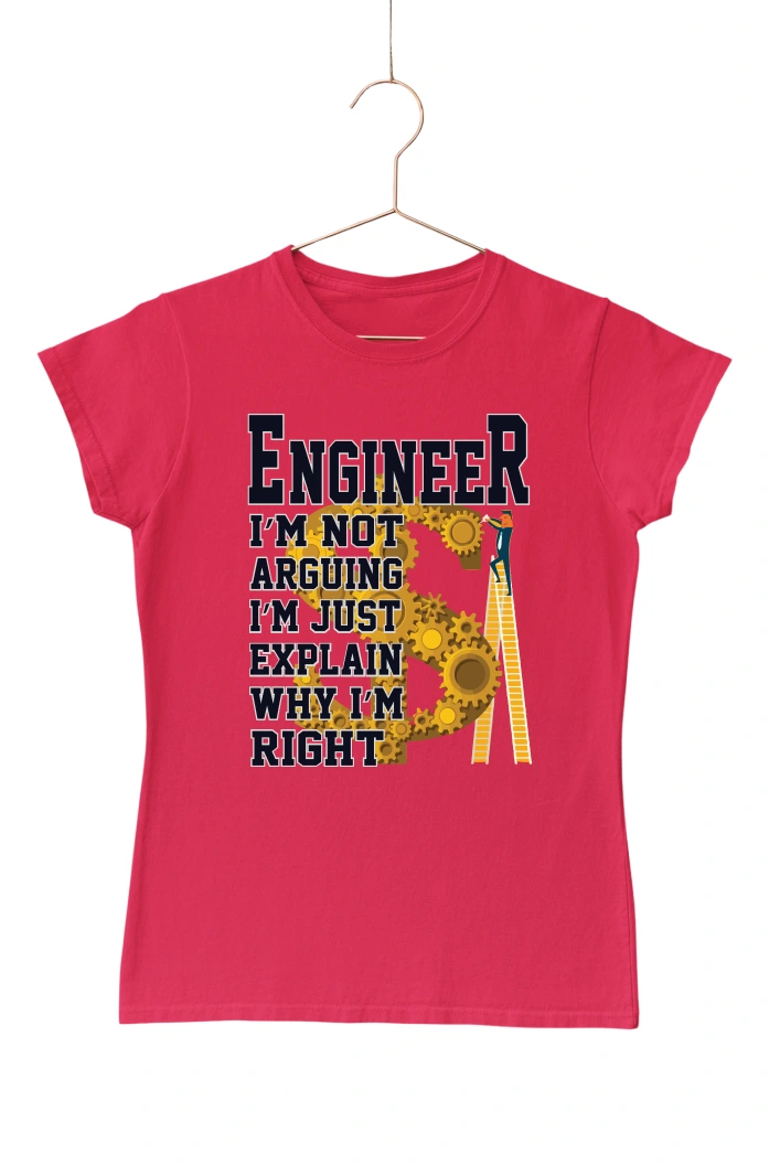Engineer I'm Not Arguing I'm Just Explain Why I'm Right Women's Tshirt (Red, S)
