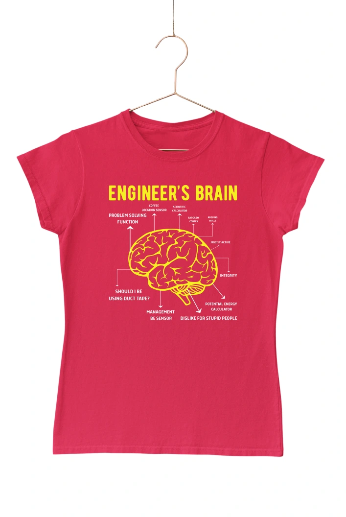Engineer's Brain Women's Tshirt (Red, S)