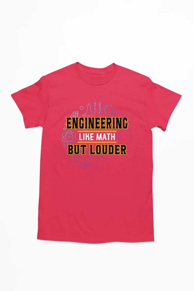 Engineering Like Math But Louder 1 Men's Tshirt (Red, S)