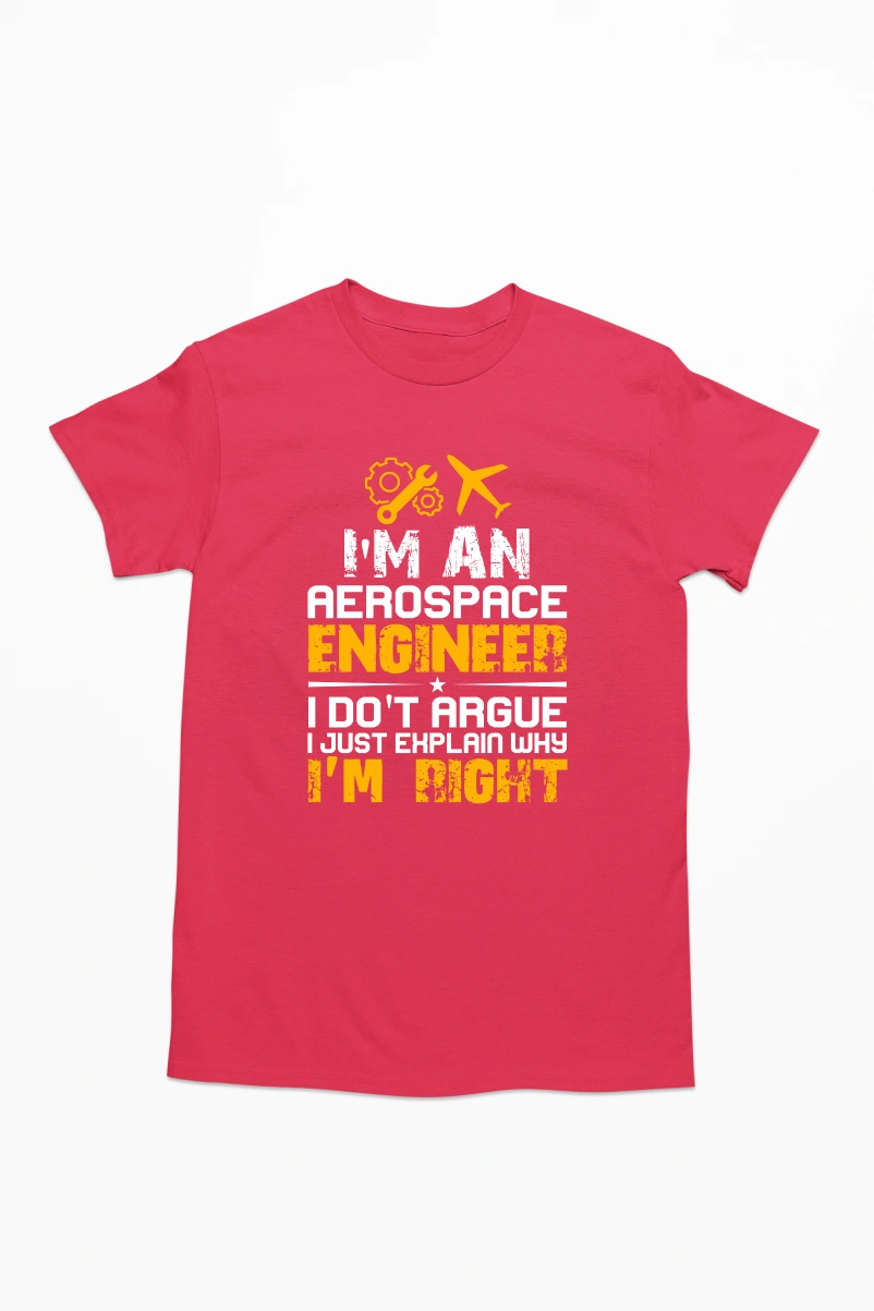 I'm an Aerospace Engineer Men's Tshirt (Red, S)