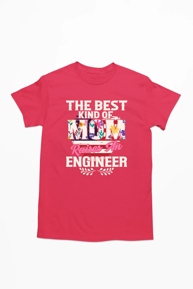 The Best Kind of Mom Raises an Engineer Men's Tshirt (Red, S)