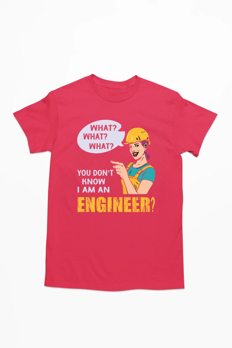 You Don't Know I Am an Engineer Men's Tshirt (Red, S)