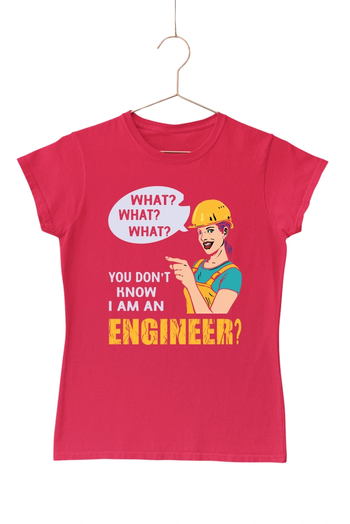 You Don't Know I Am an Engineer Women's Tshirt (Red, S)