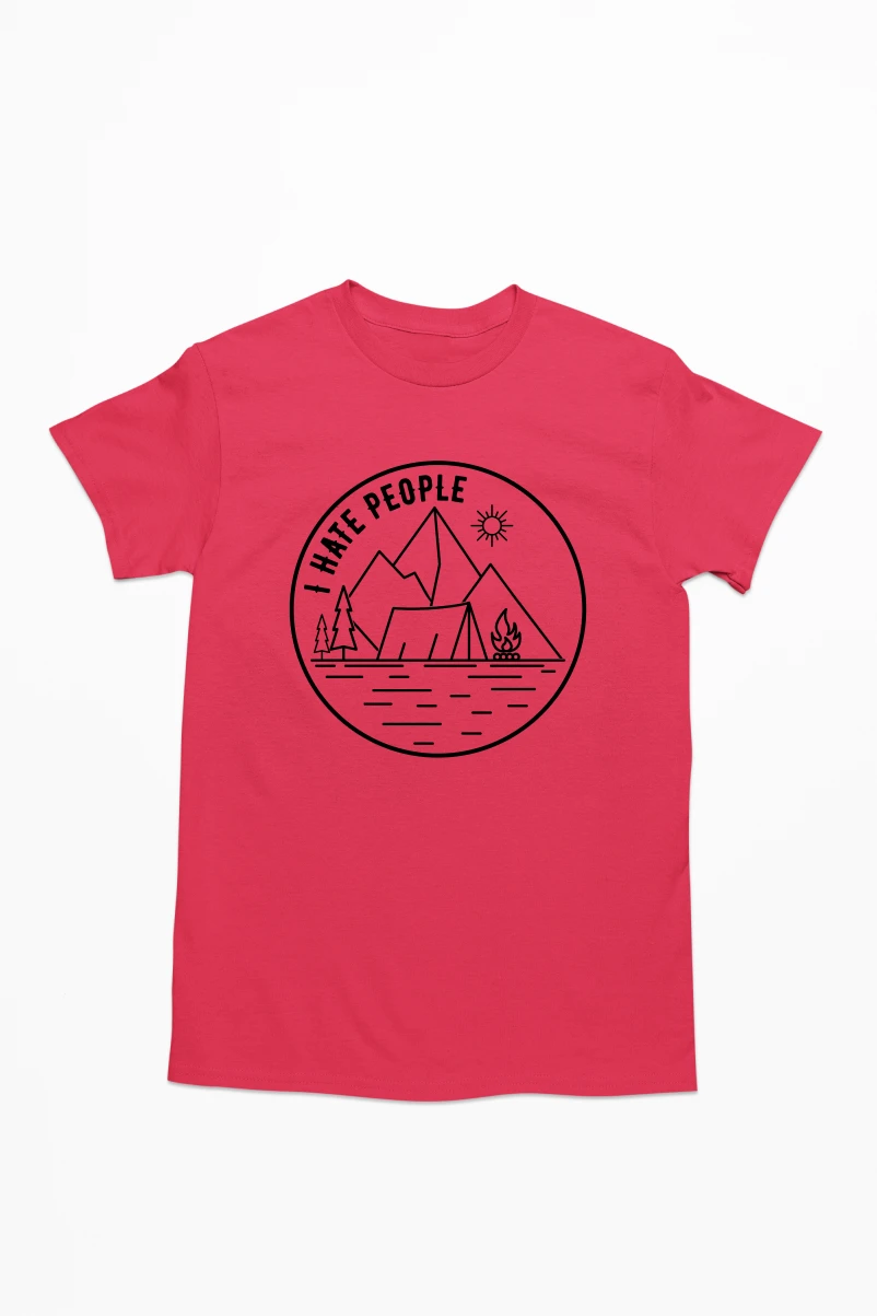 I Hate People Men's Tshirt (Red, S)