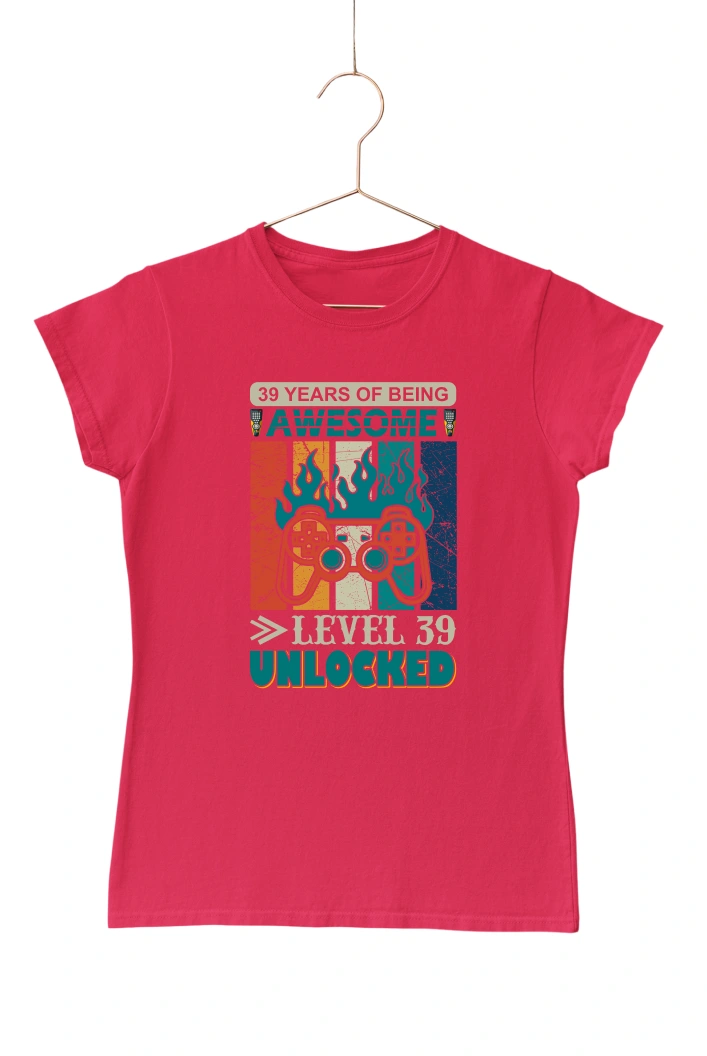 39 Year Of Being Awesome Women's Tshirt (Red, S)