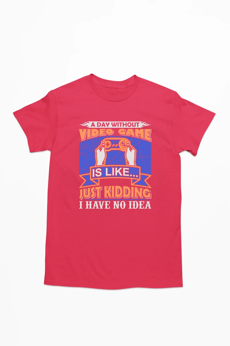A Day Without Video Game Men's Tshirt (Red, S)
