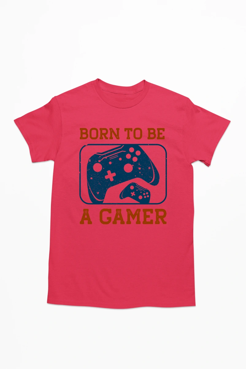 Born to be a Gamer Men's Tshirt (Red, S)