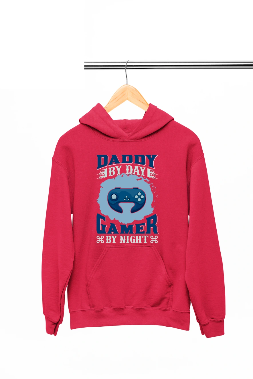 Daddy by Day Gamer by Night Hoodie (Red, S)