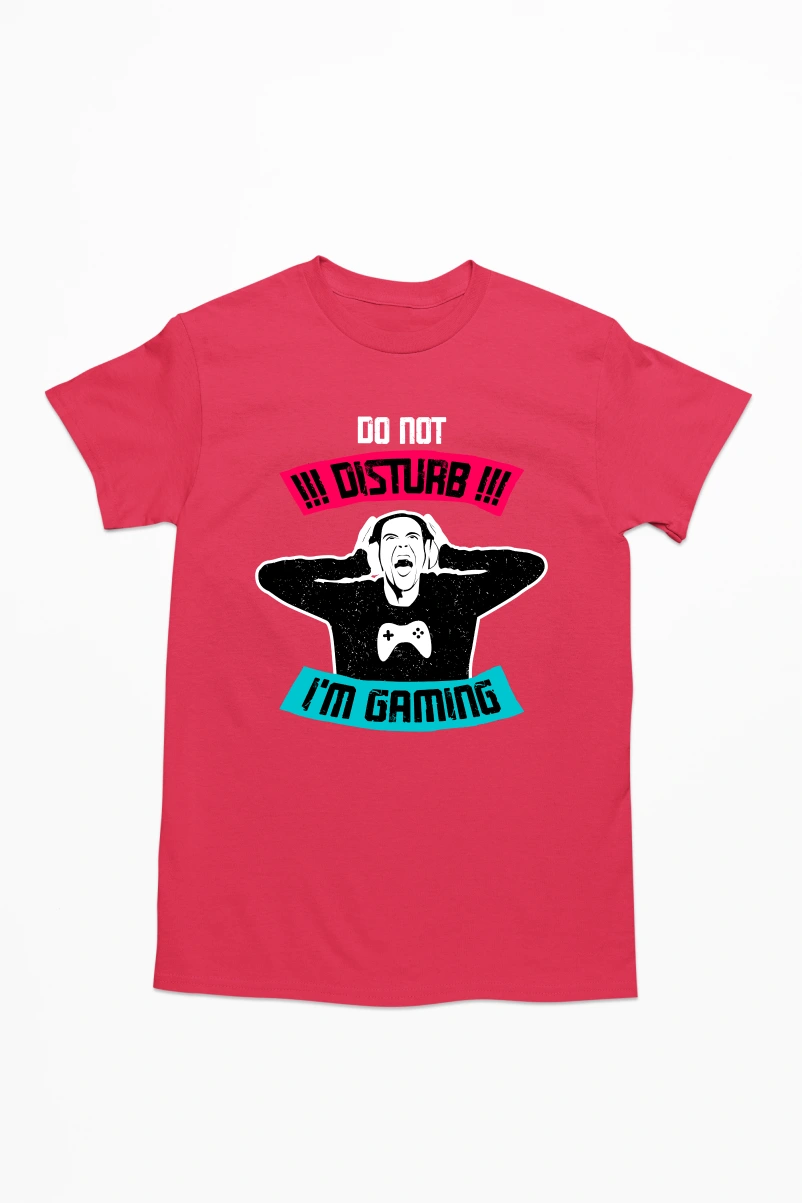Do Not Disturb I'm Gaming Men's Tshirt (Red, S)