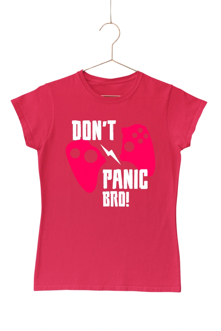 Don't Panic Bro Women's Tshirt (Red, S)