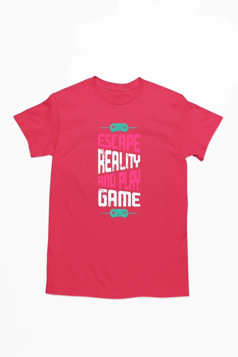 Escape Reality and Play Game Men's Tshirt (Red, S)