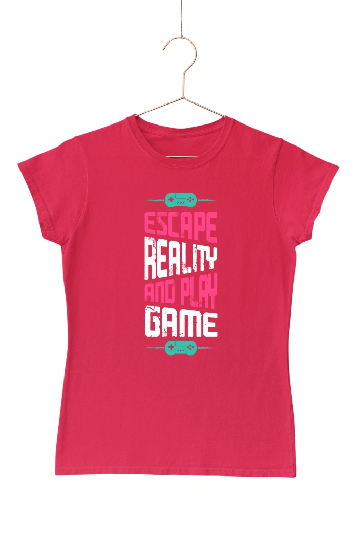 Escape Reality and Play Game Women's Tshirt (Red, S)
