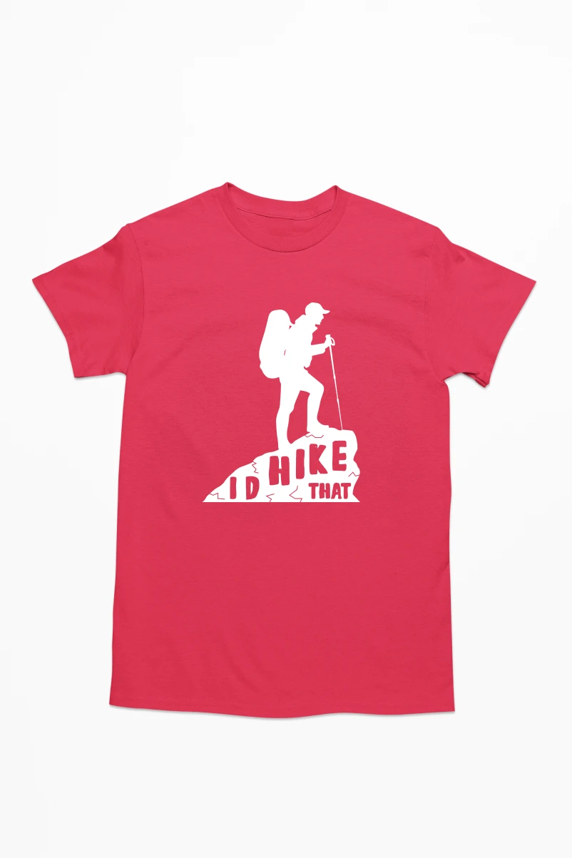 I'd Hike That Men's Tshirt (Red, S)