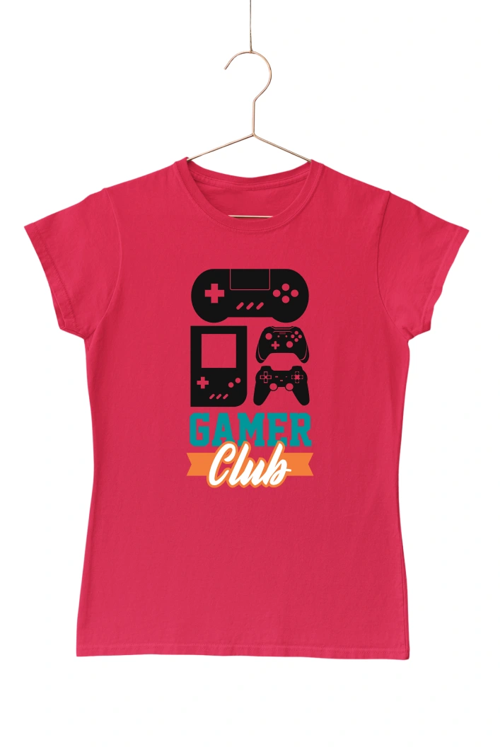 Gamer Club Women's Tshirt (Red, S)