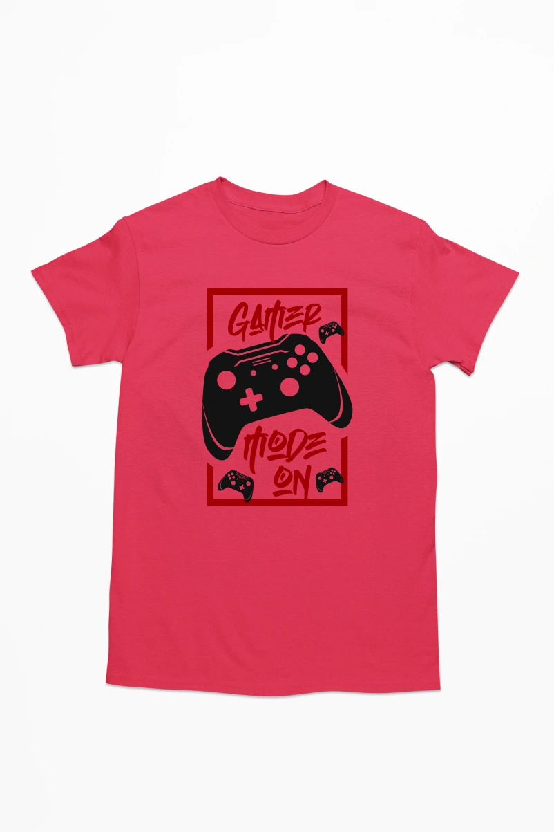 Gamer Mode On Men's Tshirt (Red, S)