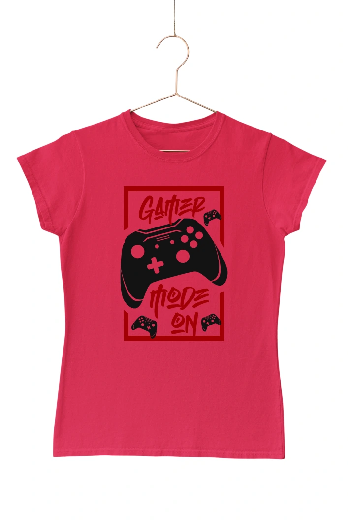 Gamer Mode On Women's Tshirt (Red, S)