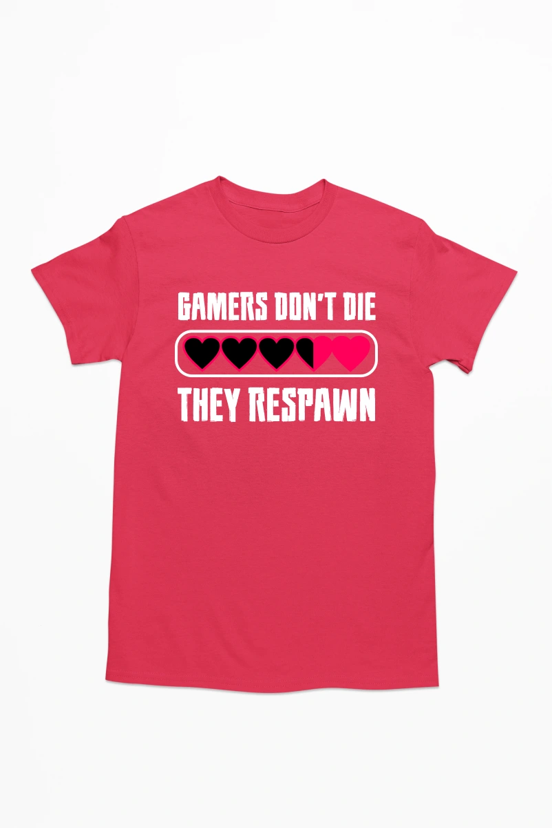 Gamers Don't Die Men's Tshirt (Red, S)