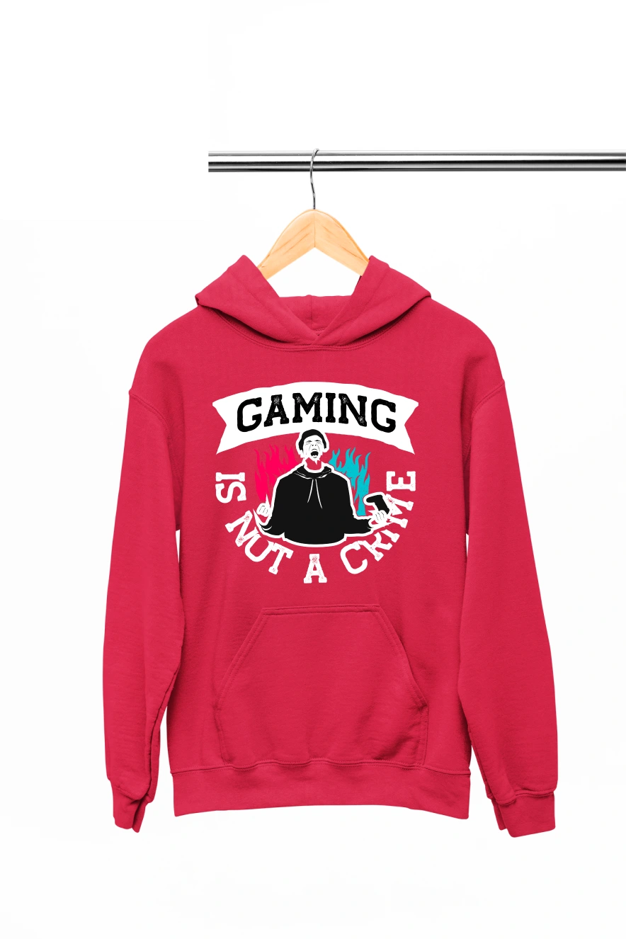 Gaming is Not a Crime Hoodie (Red, S)