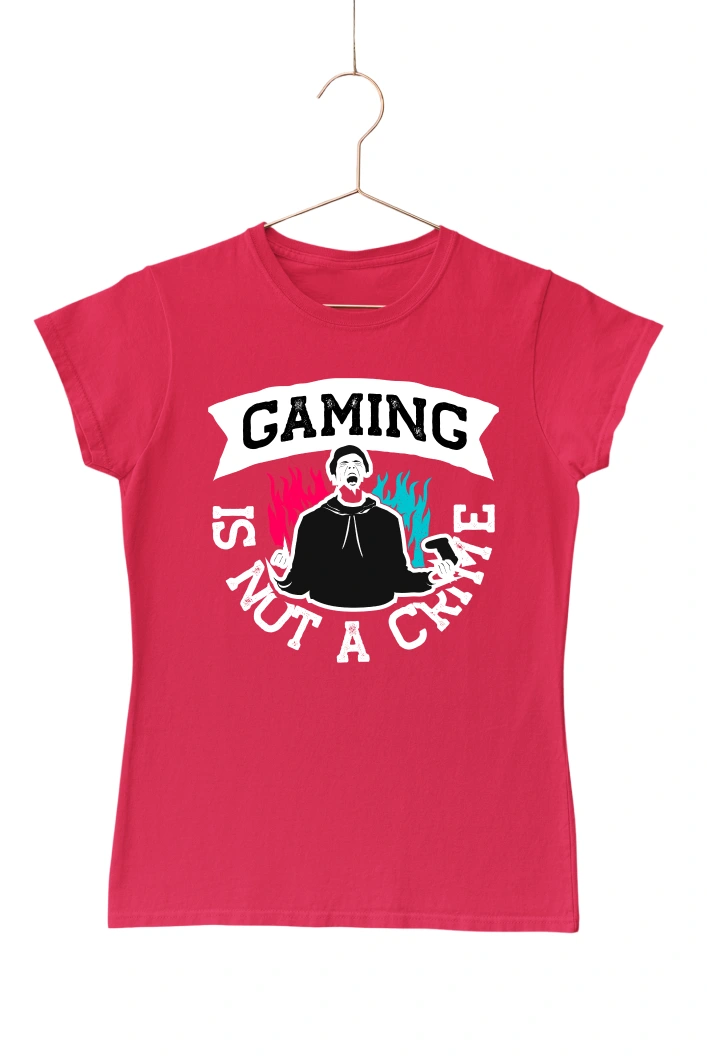 Gaming is Not a Crime Women's Tshirt (Red, S)