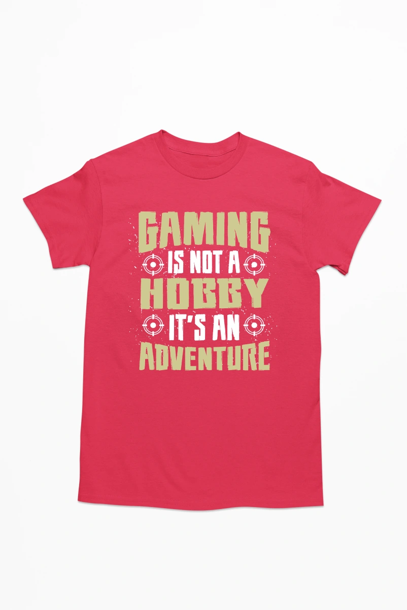 Gaming is Not a Hobby It's An Adventure Men's Tshirt (Red, S)