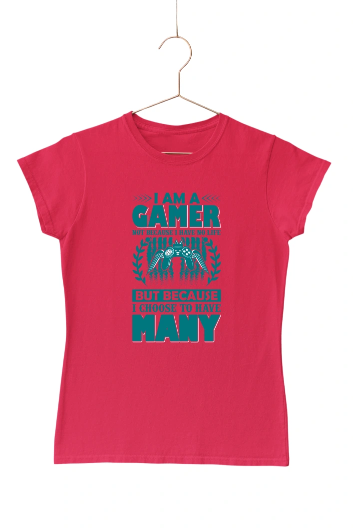 I Am A Gamer Women's Tshirt (Red, S)