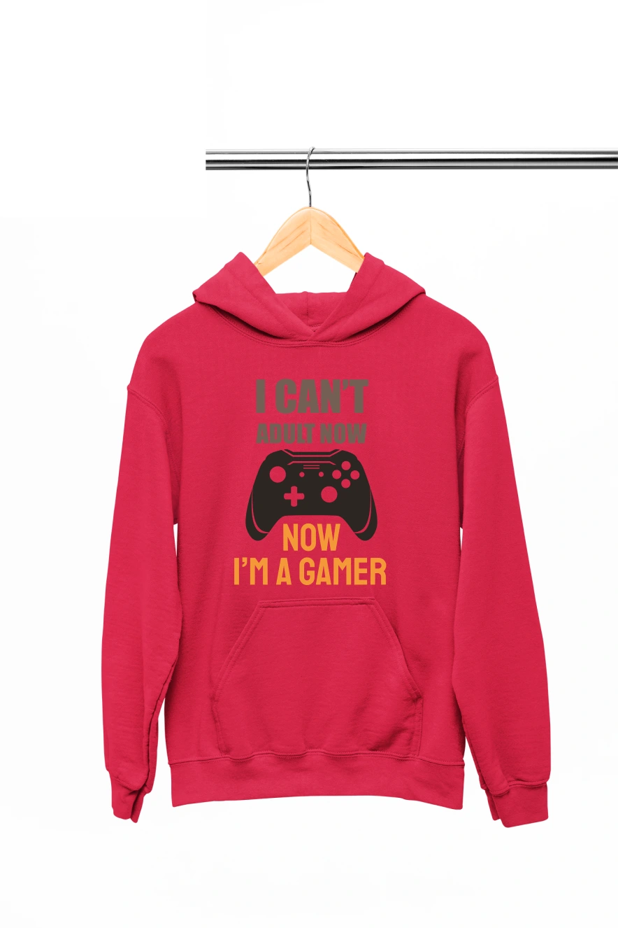 I Can't Adult Now Hoodie (Red, S)