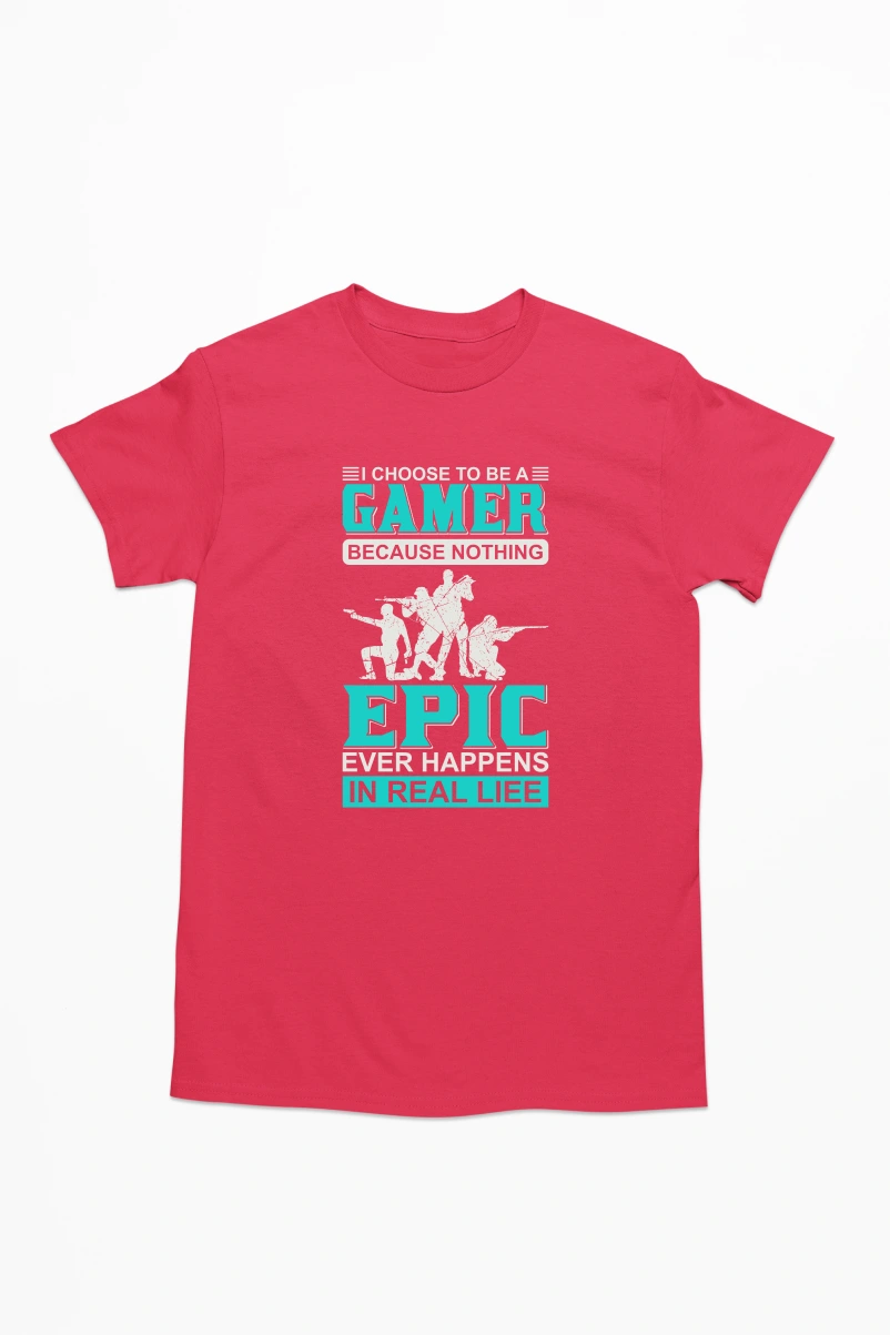 I Choose to be a Gamer Men's Tshirt (Red, S)