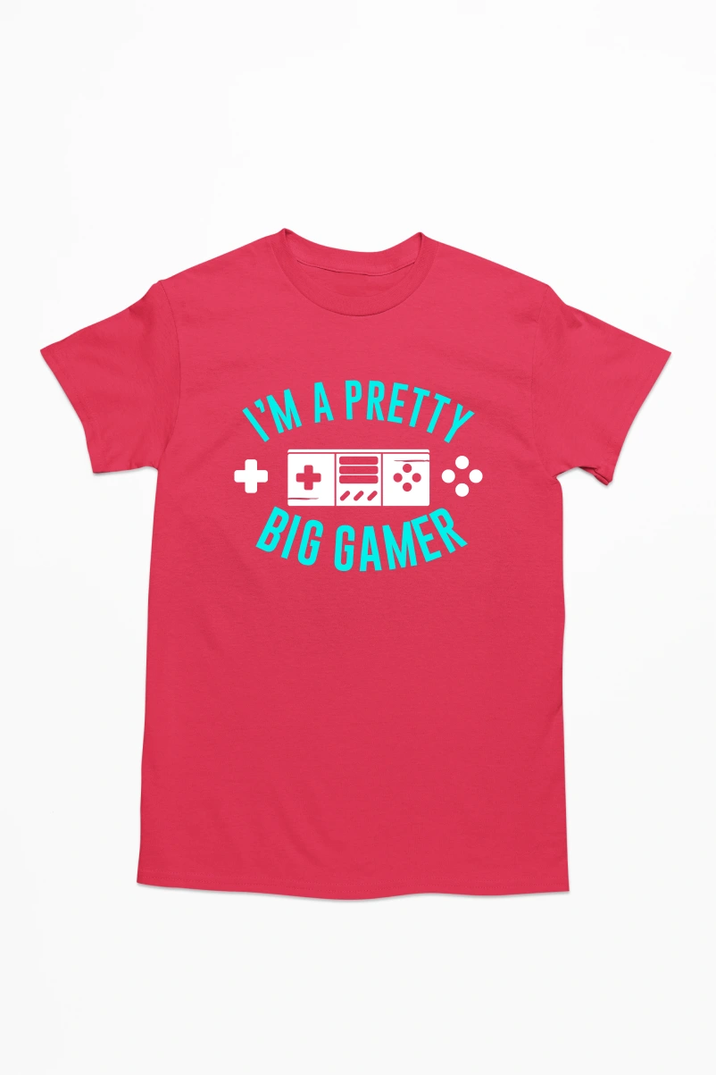 I'm a Pretty Big Gamer Men's Tshirt (Red, S)