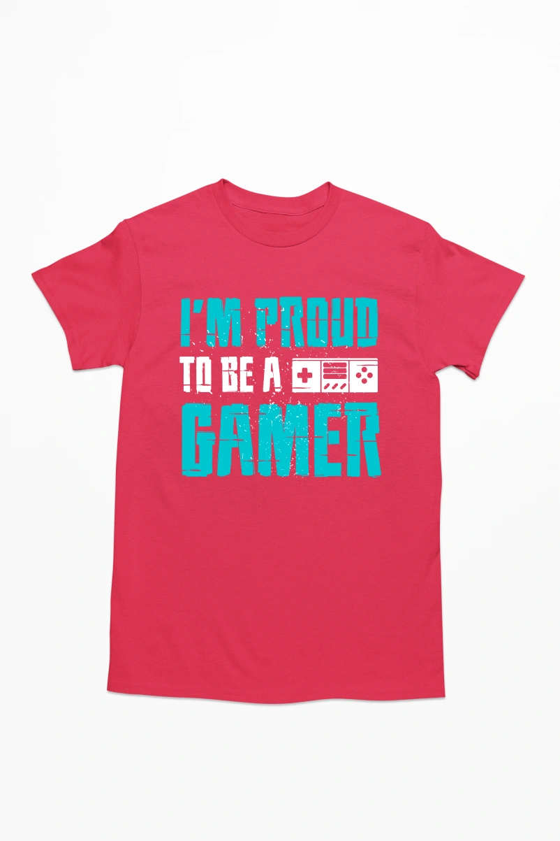 I'm Proud to be a Gamer Men's Tshirt (Red, S)