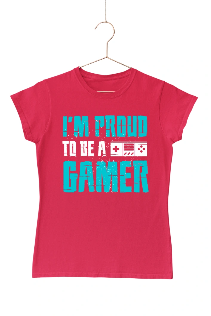 I'm Proud to be a Gamer Women's Tshirt (Red, S)