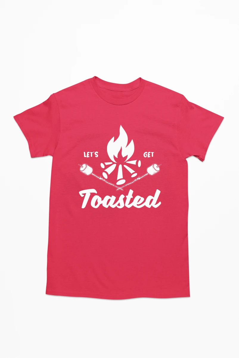 Let's Get Toasted Men's Tshirt (Red, S)