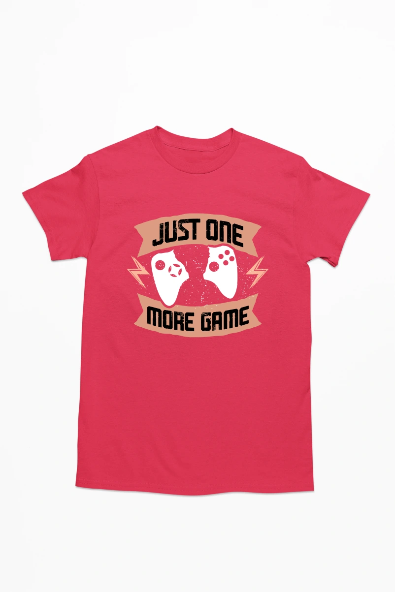 Just One More Game Ver.2 Men's Tshirt (Red, S)