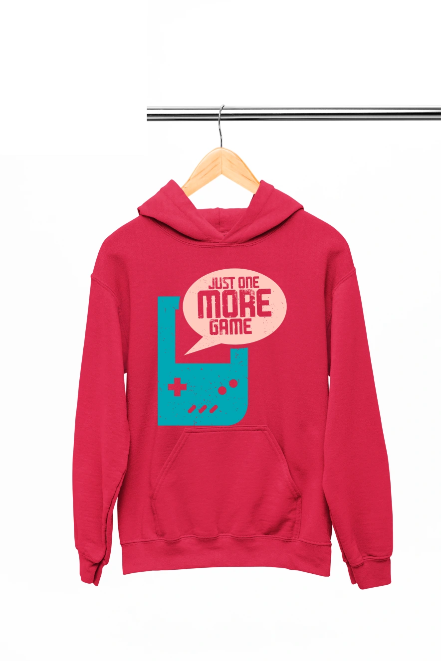 Just One More Game Hoodie (Red, S)