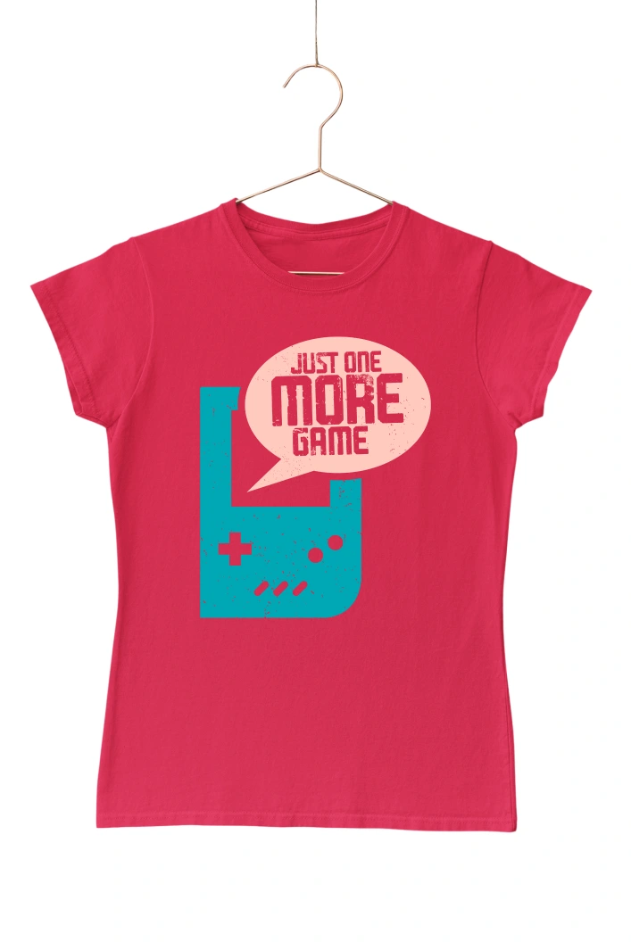 Just One More Game Women's Tshirt (Red, S)