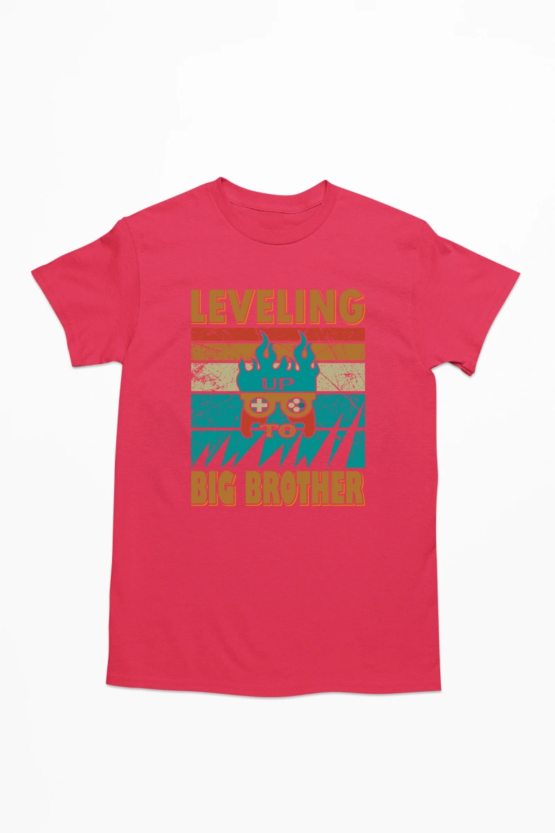 Leveling Up To Big Brother Men's Tshirt (Red, S)