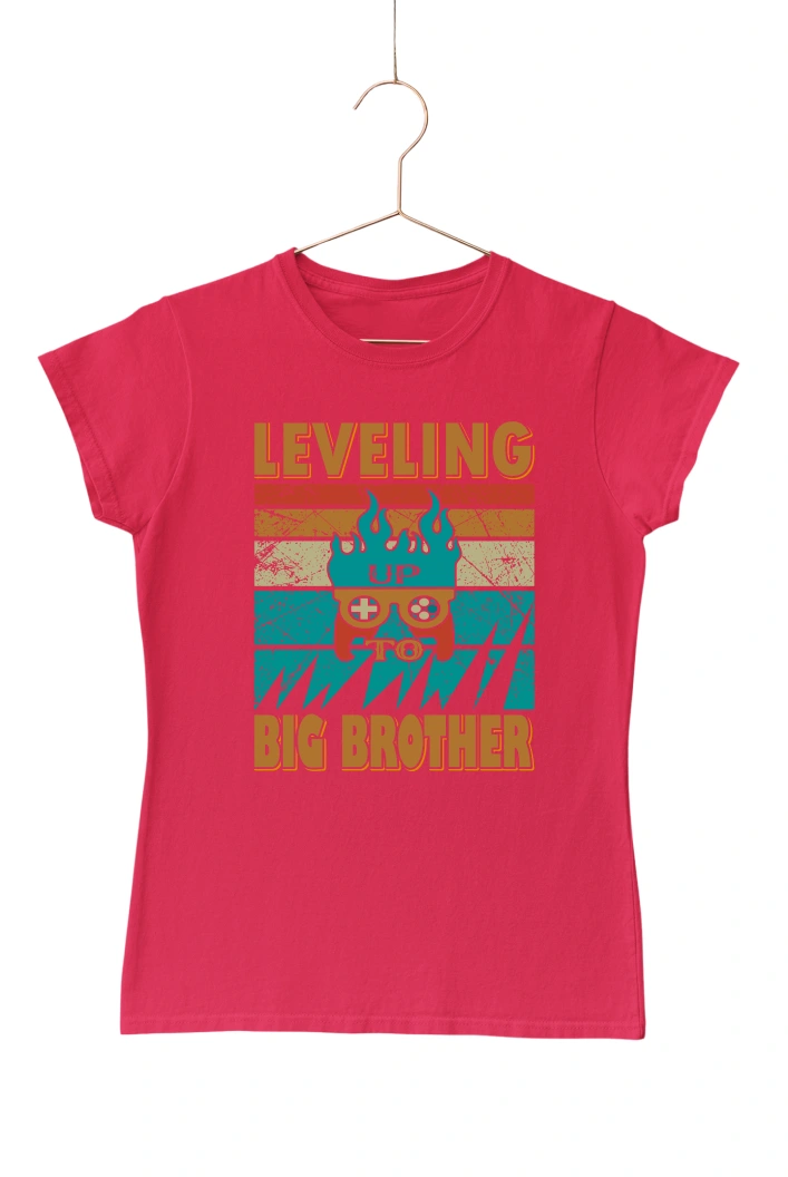 Leveling Up To Big Brother Women's Tshirt (Red, S)
