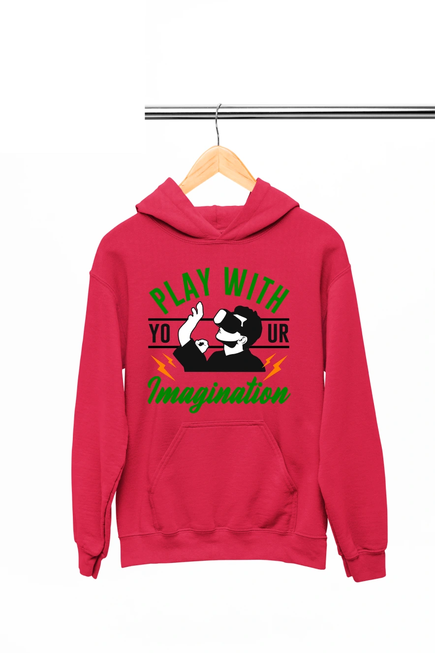 Play With Your Imagination Hoodie (Red, S)